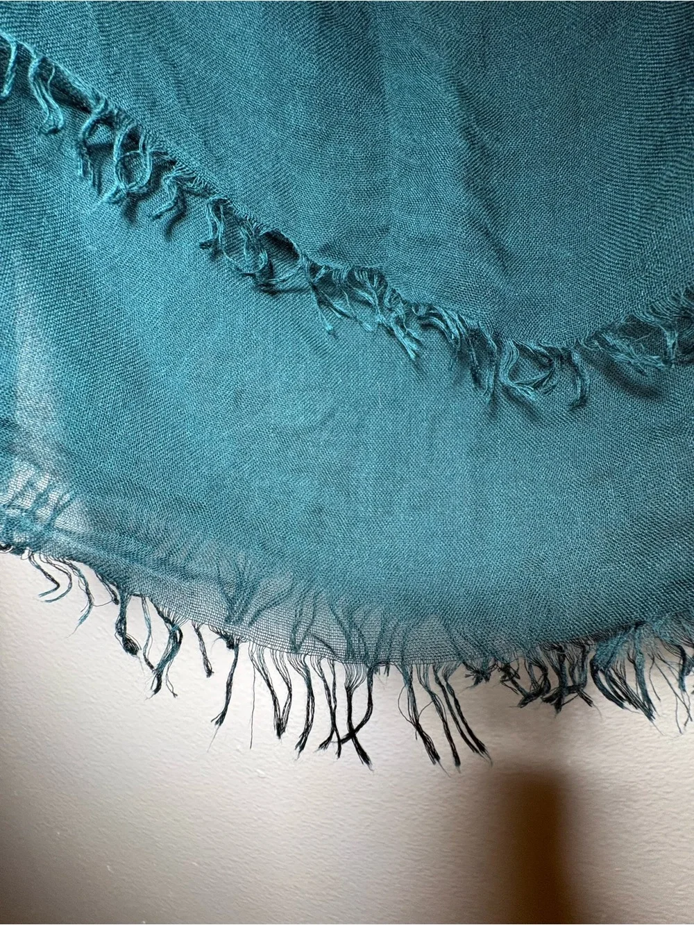 Teal Jewel Tone 30% Silk 70% Modal Oversized Sheer Scarf Wrap 38x75 SOFT Luxury